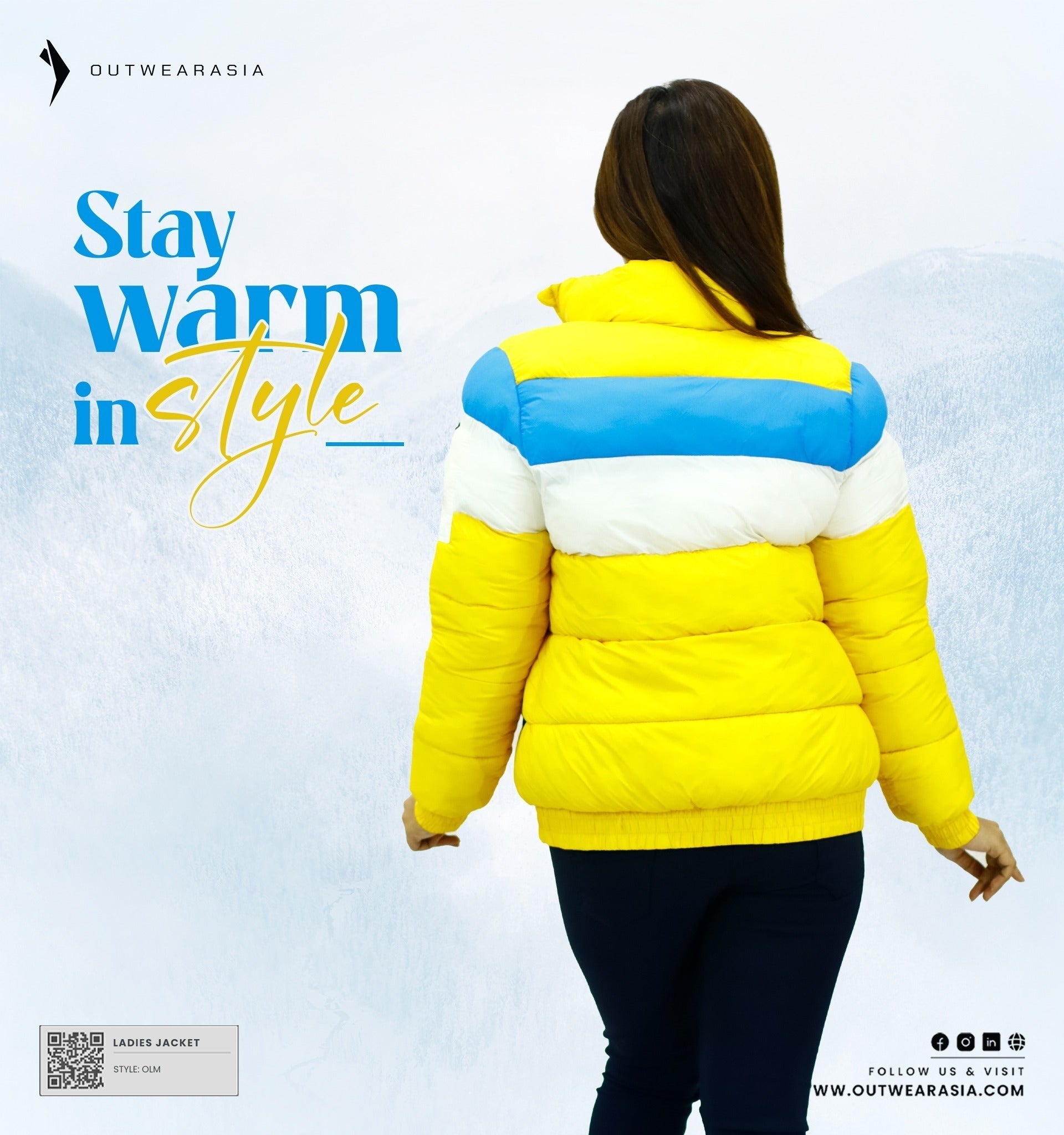 Ladies Multicolor Stylish Winter jacket- OLMCJ-5