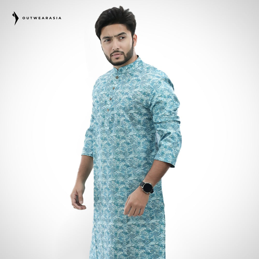 Men's Printed Premium  Cotton Panjabi | Outwear - STPA