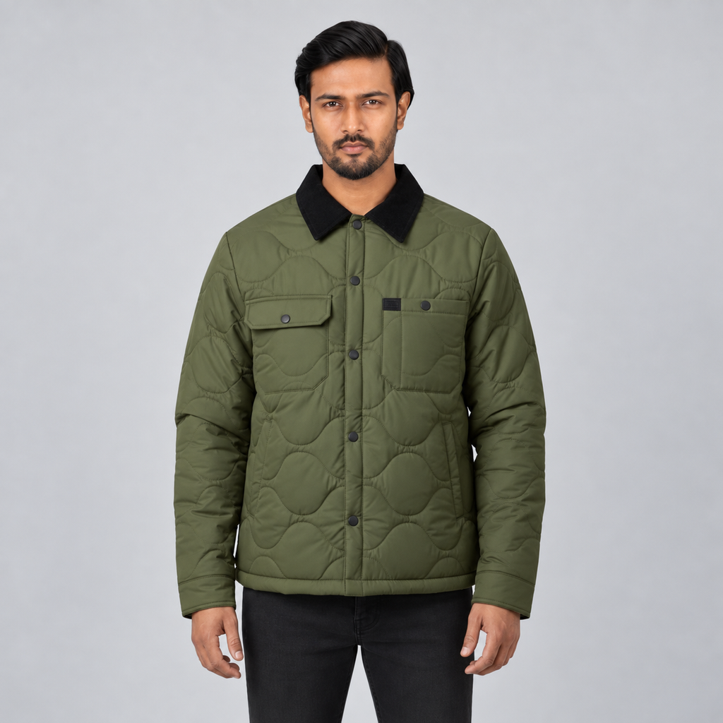 Men's Stylish Premium Padded Jacket Dew Olive