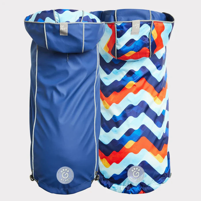 Reversible Dog Raincoat | Navy Retro