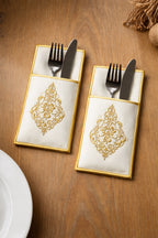 Luxury Table Cutlery Holder with Royal Gold Design 6Pcs