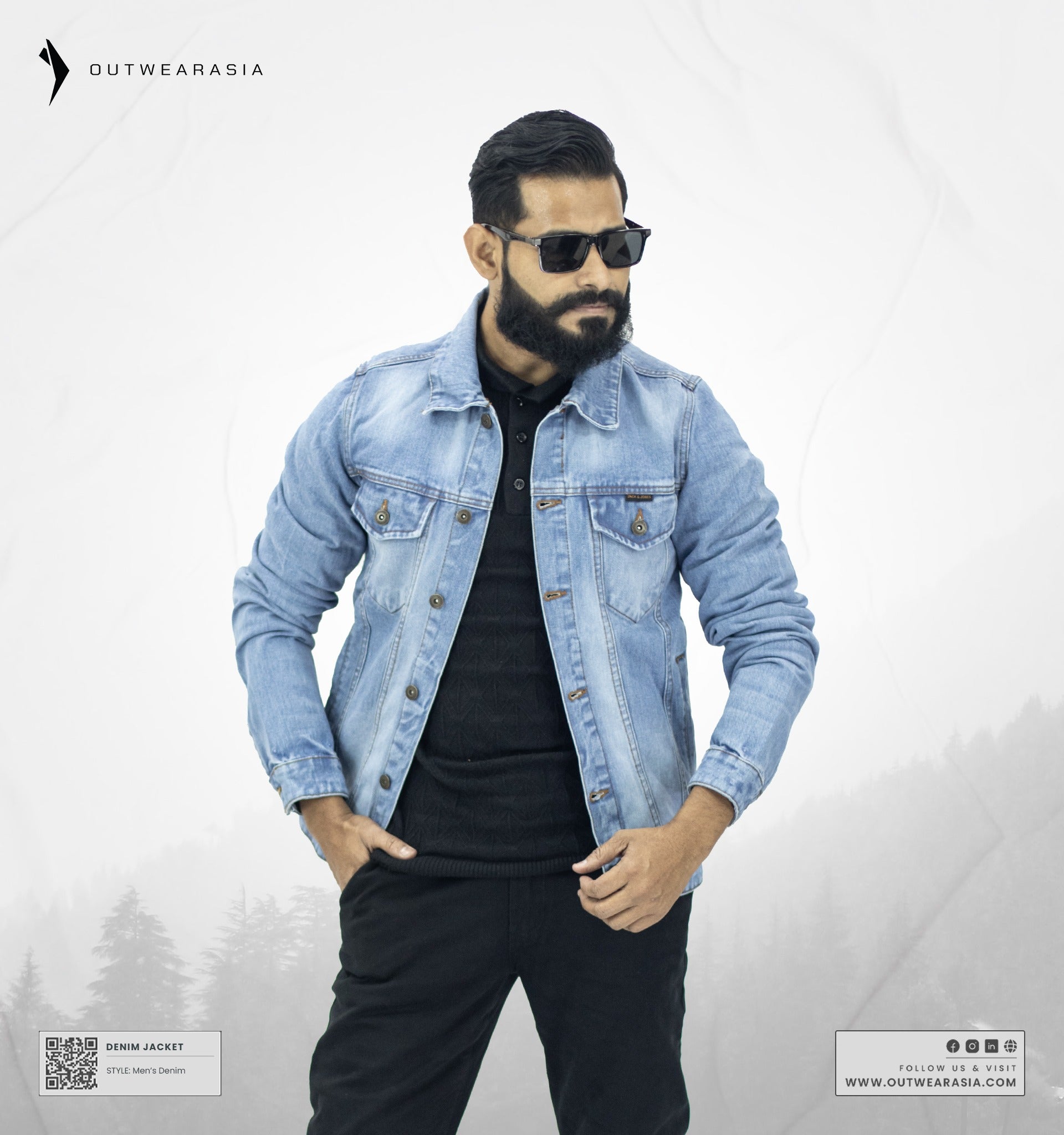 Men’s Luxurious Denim jacket – light wash