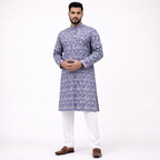 Men's Printed Premium Cotton Panjabi | Outwear - STPA_Purple Print