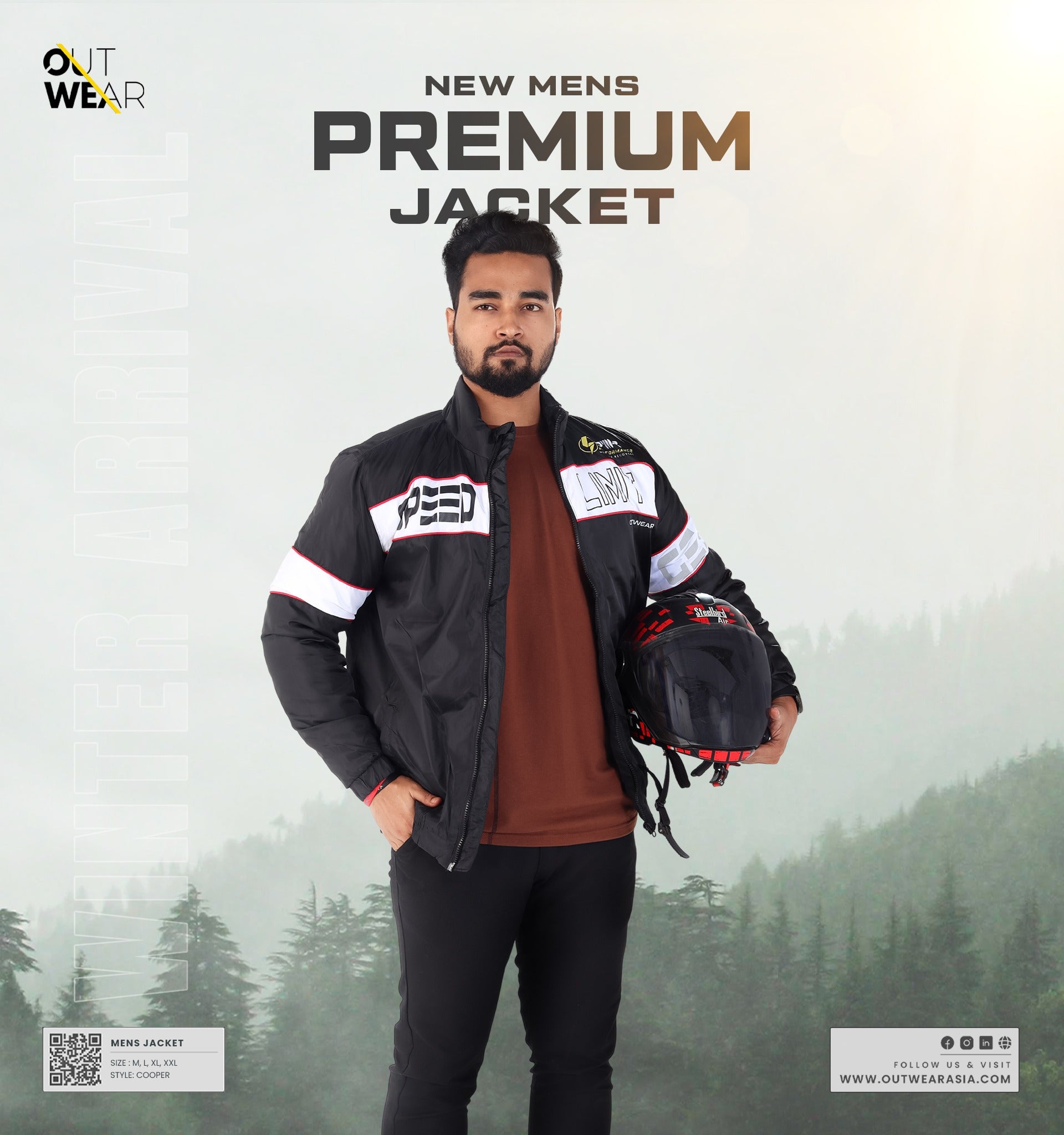 Cooper Bomber Jacket – Men’s Winter Jacket Black