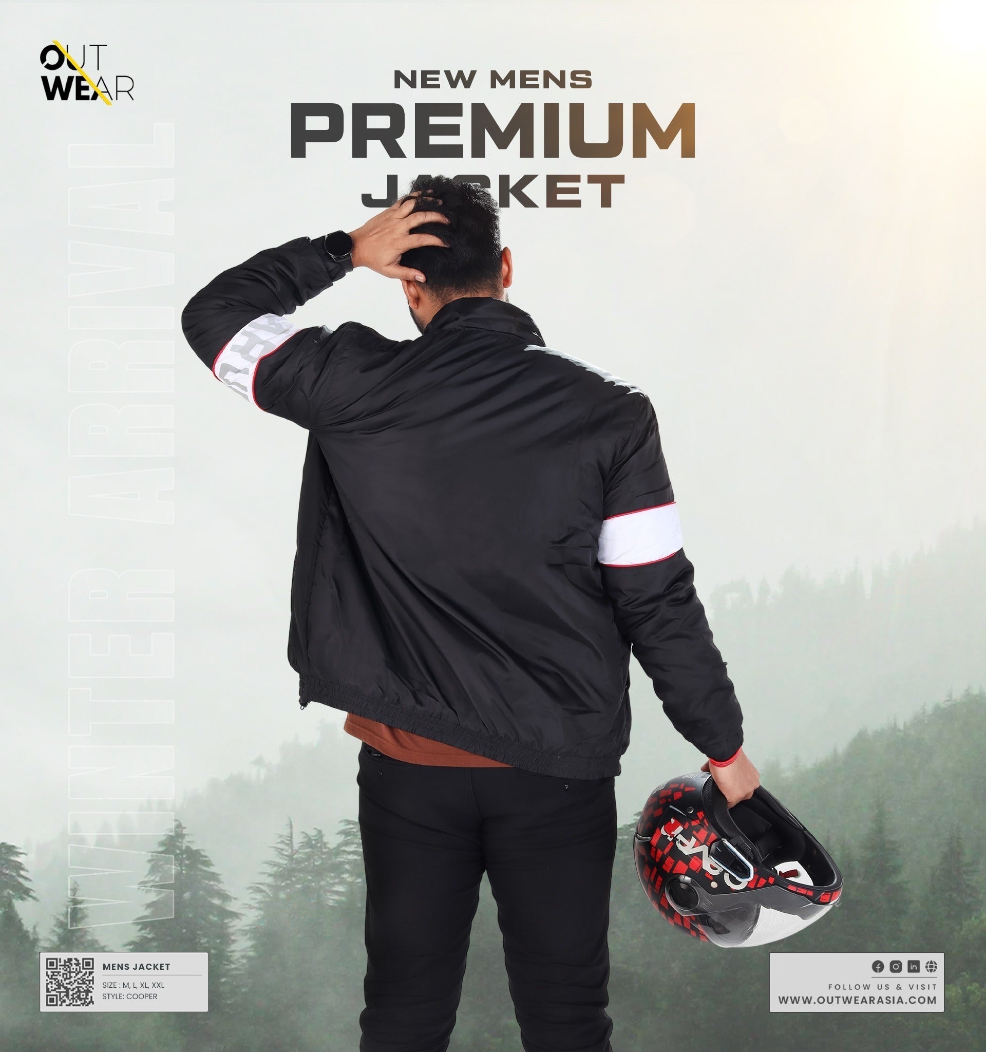 Cooper Bomber Jacket – Men’s Winter Jacket Black