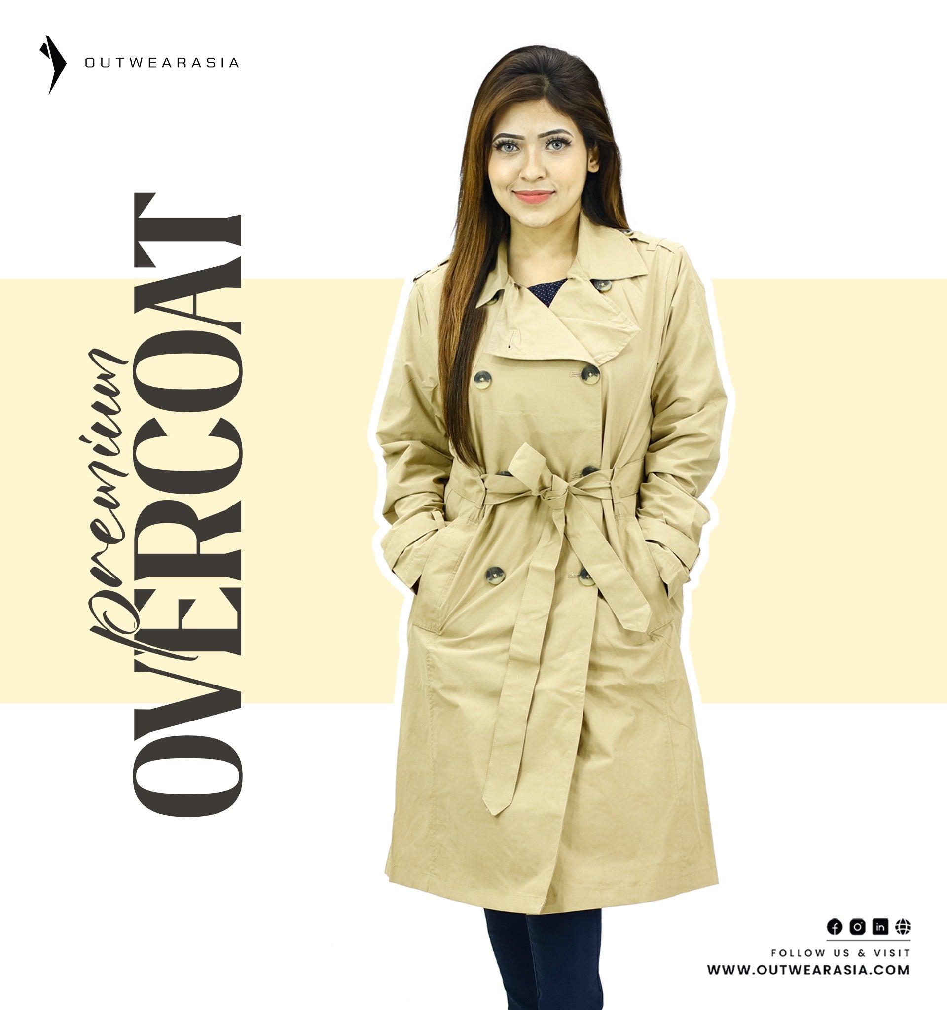 Outwear ladies High quality premium Trench coat – Defector- Beige