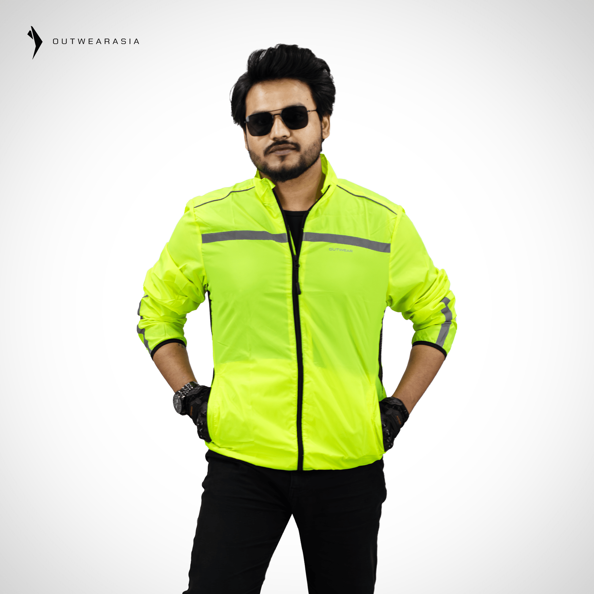 Premium Biker Windbreaker for Men’s - Windy Neon