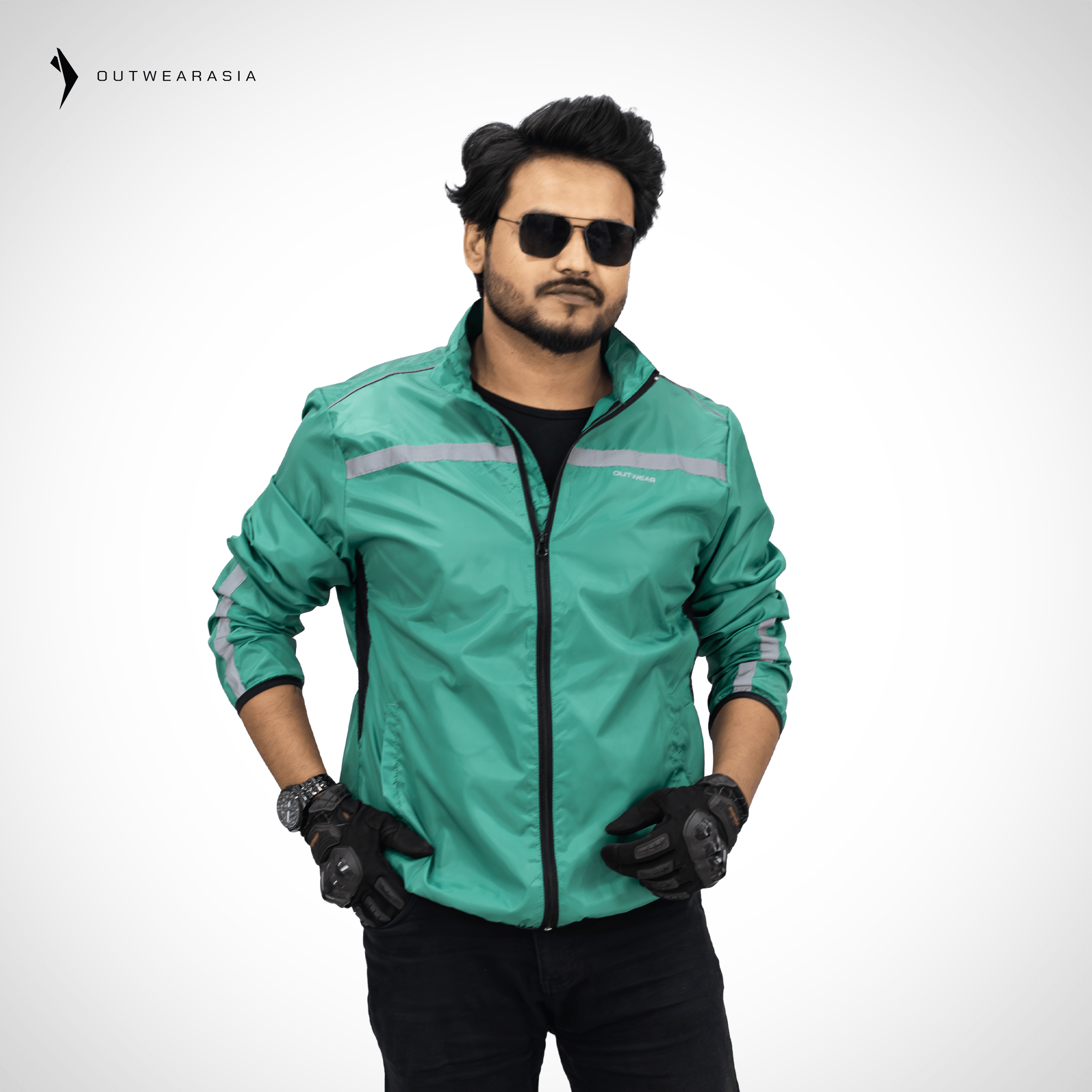 Premium Biker Windbreaker for Men’s - Windy green