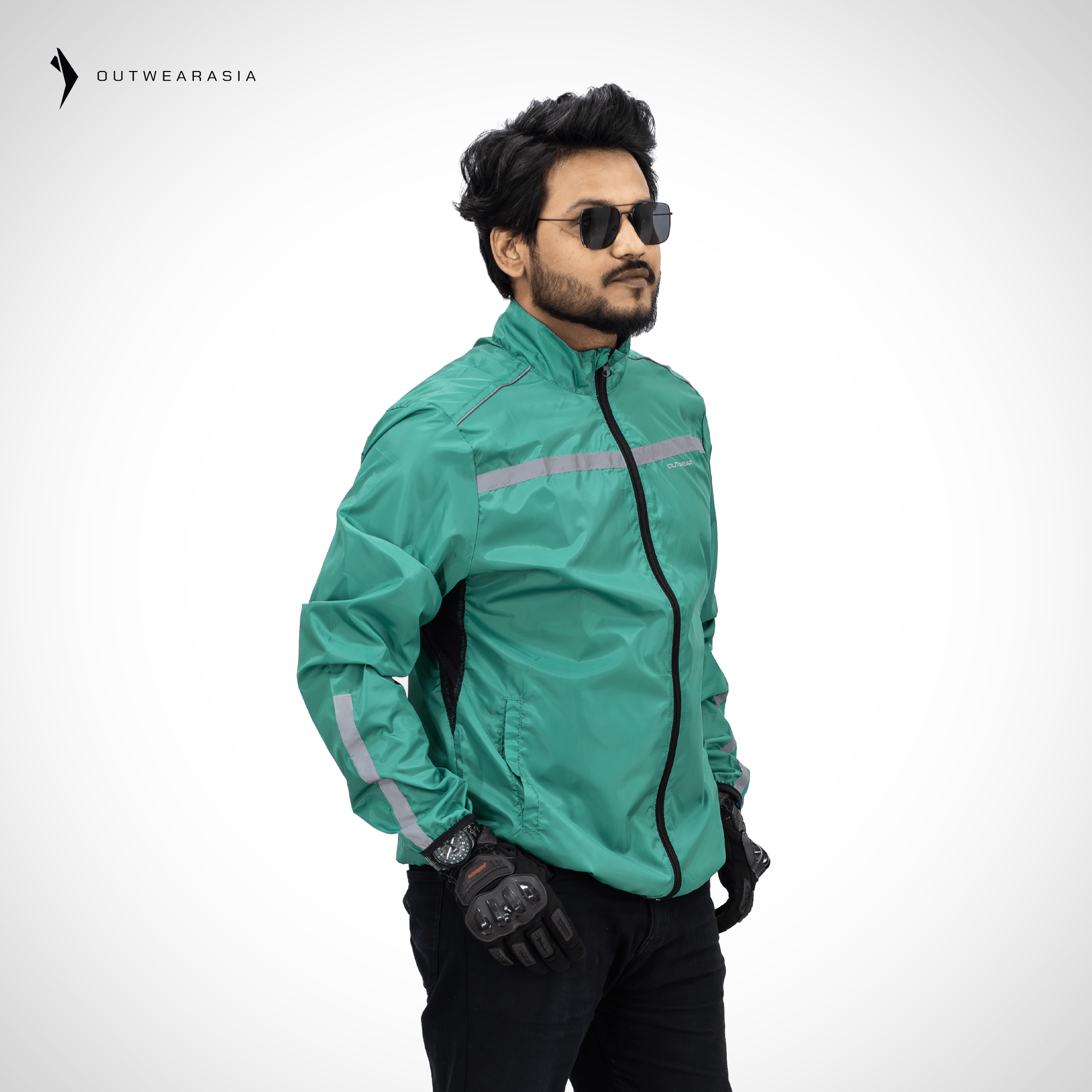 Premium Biker Windbreaker for Men’s - Windy green