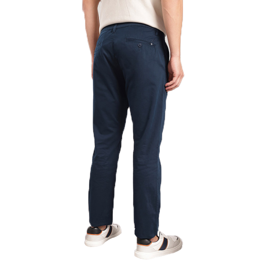 Men’s Slim Fit Navy Stretch Chinos – Twill Cotton Fabric