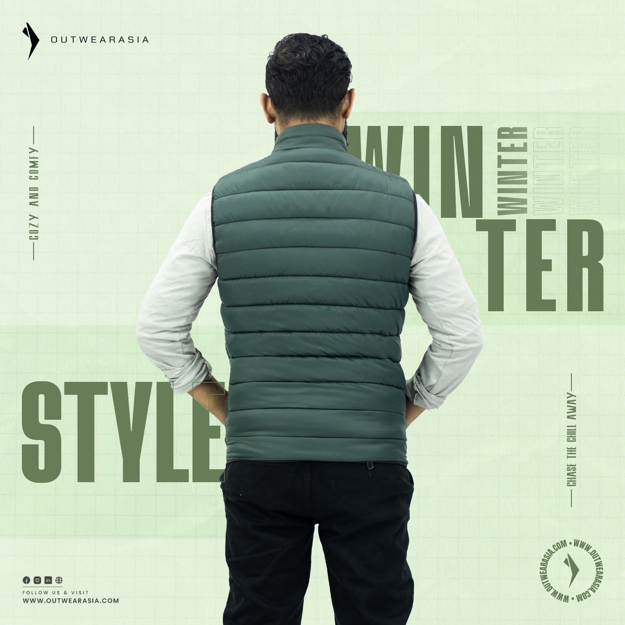 Men’s Premium Vest Winter Jacket for Men – jack vest -Olive