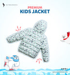 Kid's High Quality Premium Padding Jacket - Toddler White & Sky Blue Print