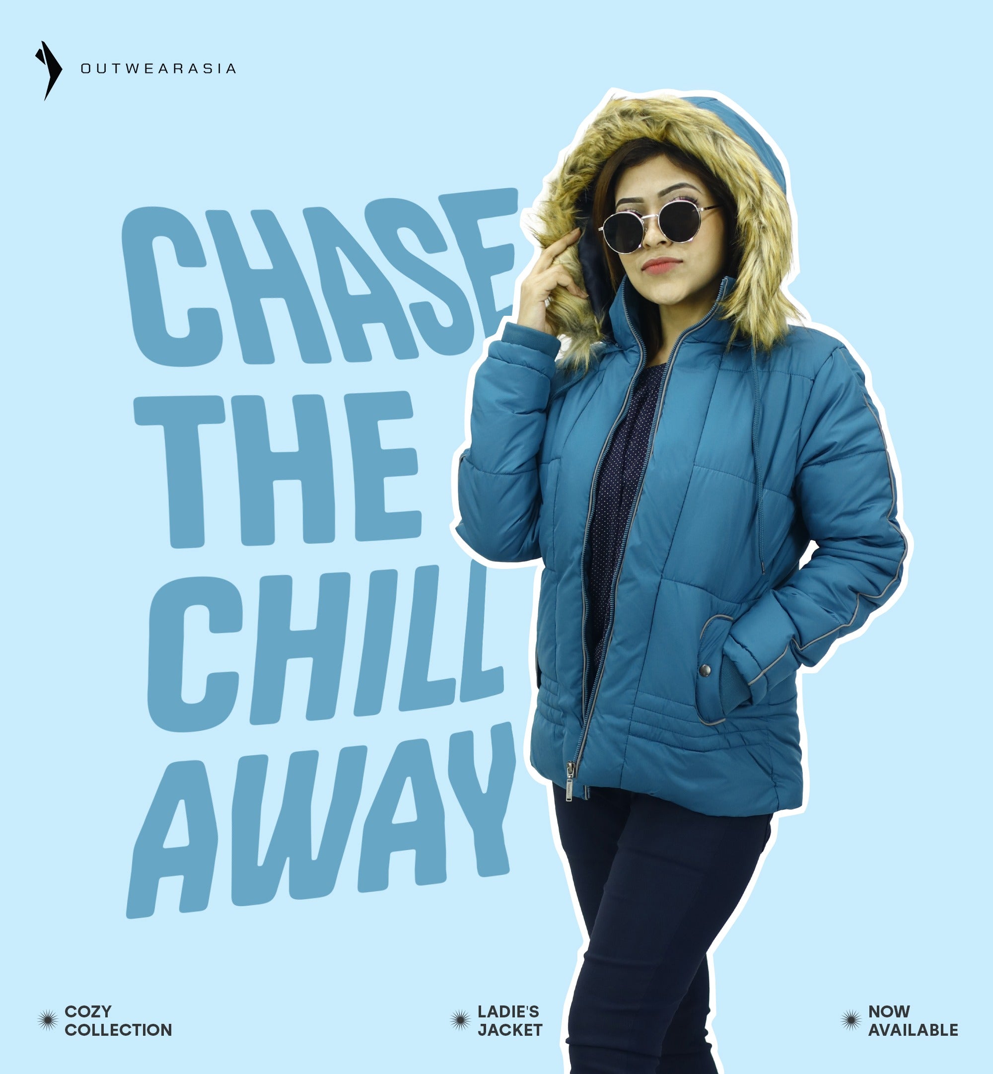 Premium Winter Ladies Jacket With Fa Hood-LIVIA PETROL
