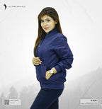 High-Quality Premium Ladies Reversible Jacket- LWV-Navy Printed