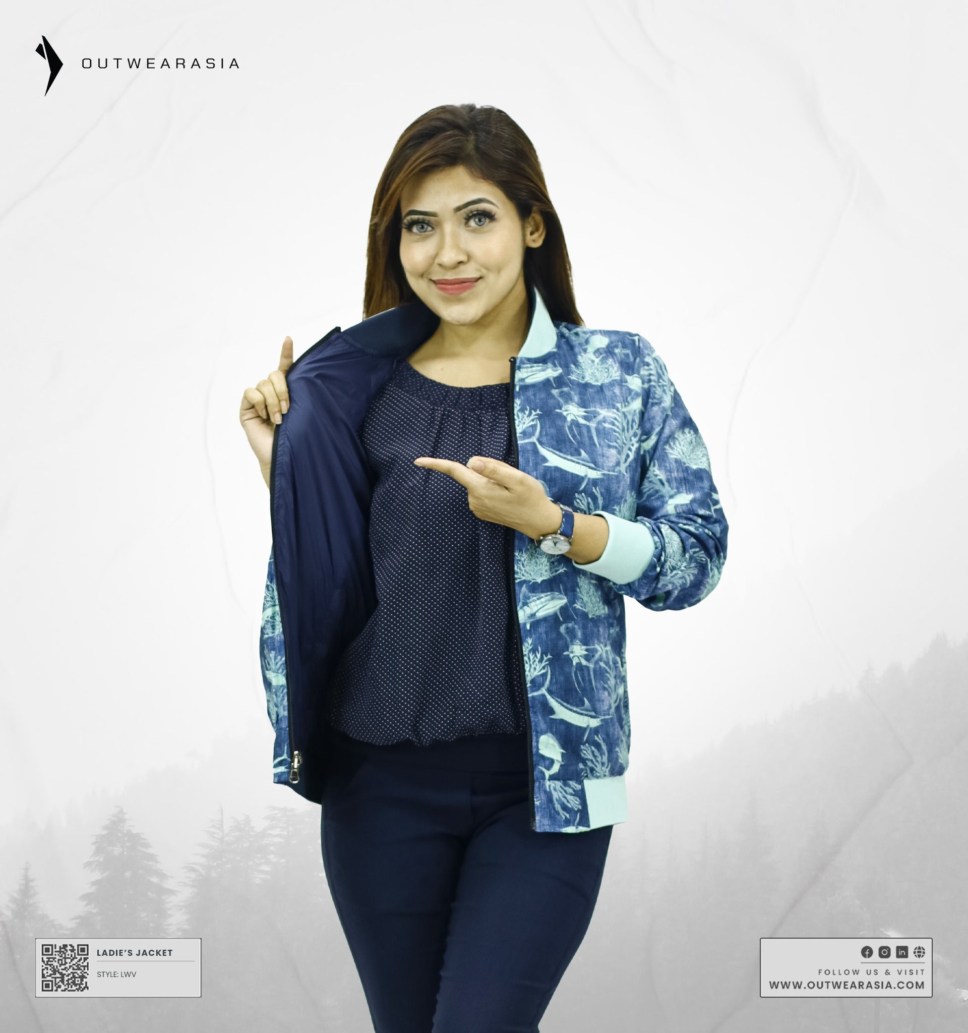 High-Quality Premium Ladies Reversible Jacket- LWV