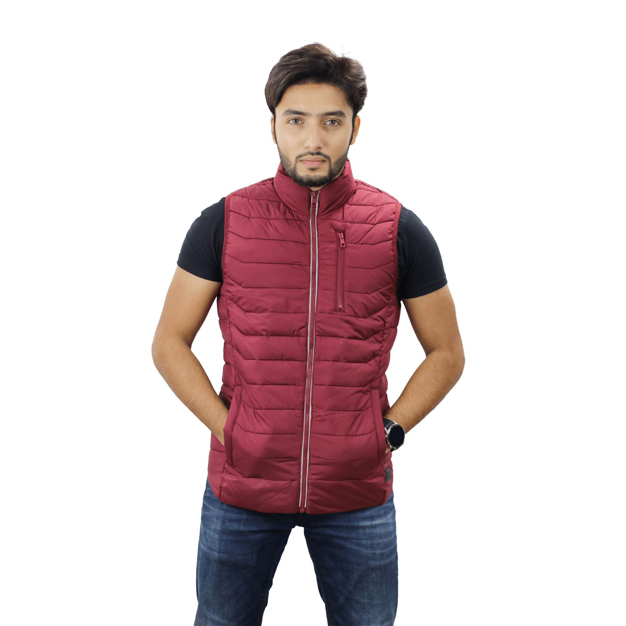 Men’s High-Quality Premium Vest jacket- FM vest- Maroon