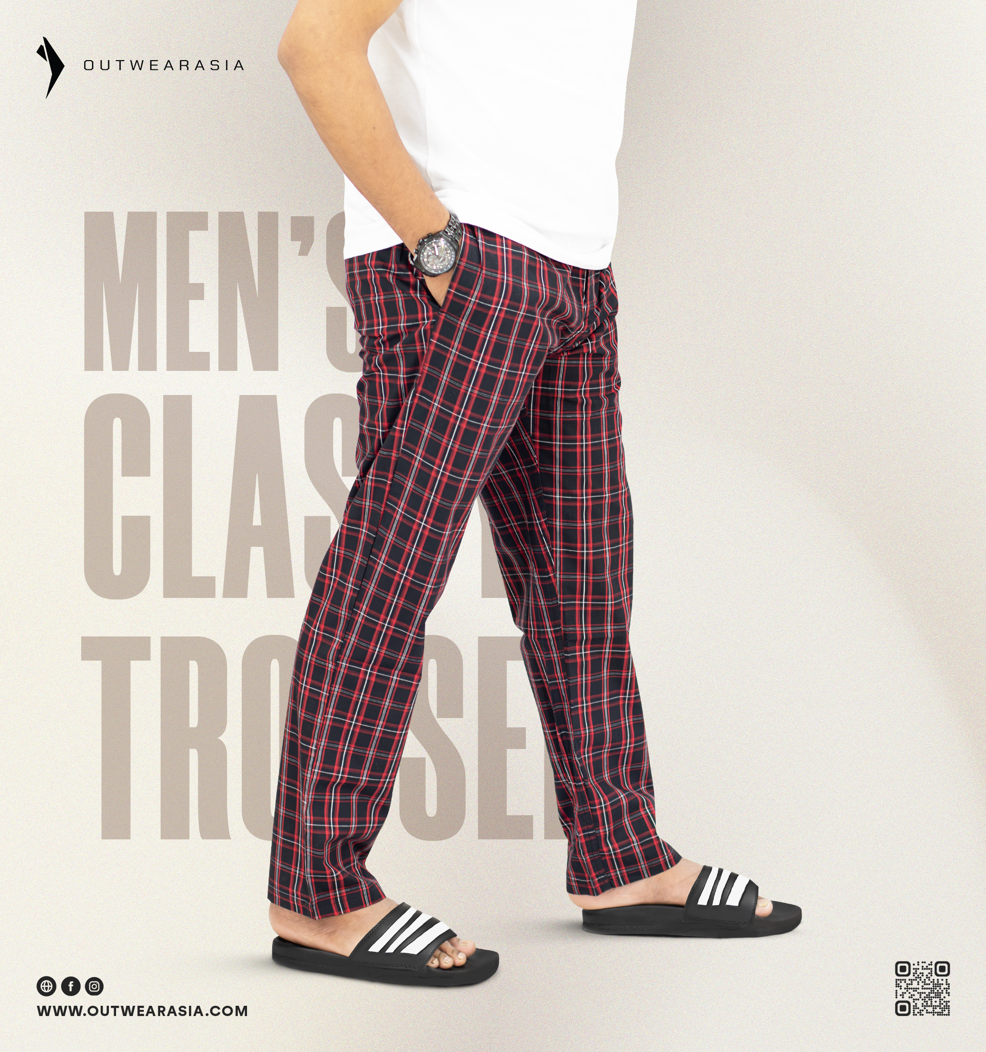 Outwear Men's Premium Trouser - Towhid_ Red