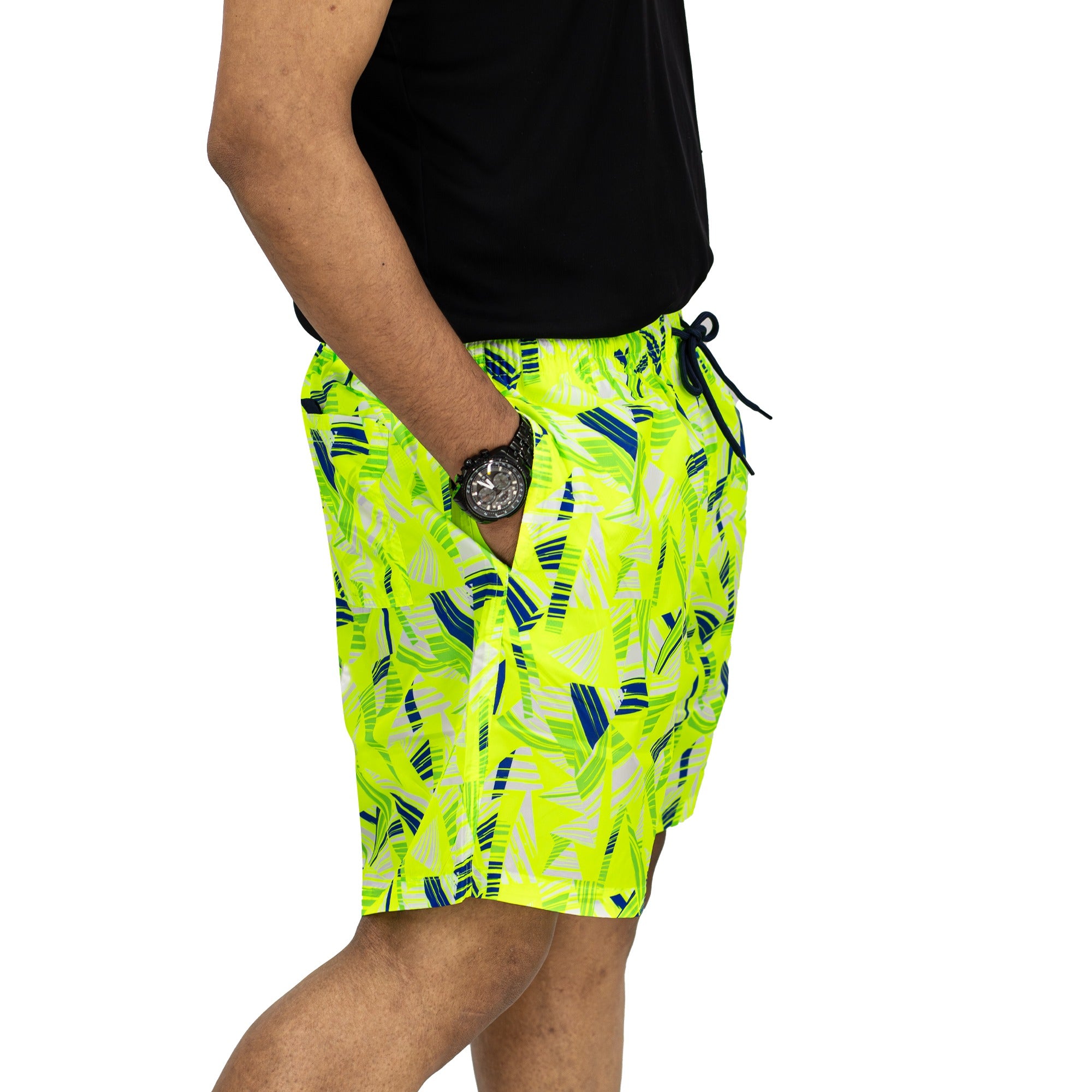 Outwear- Shorts For Men's Swimwear Yellow Print