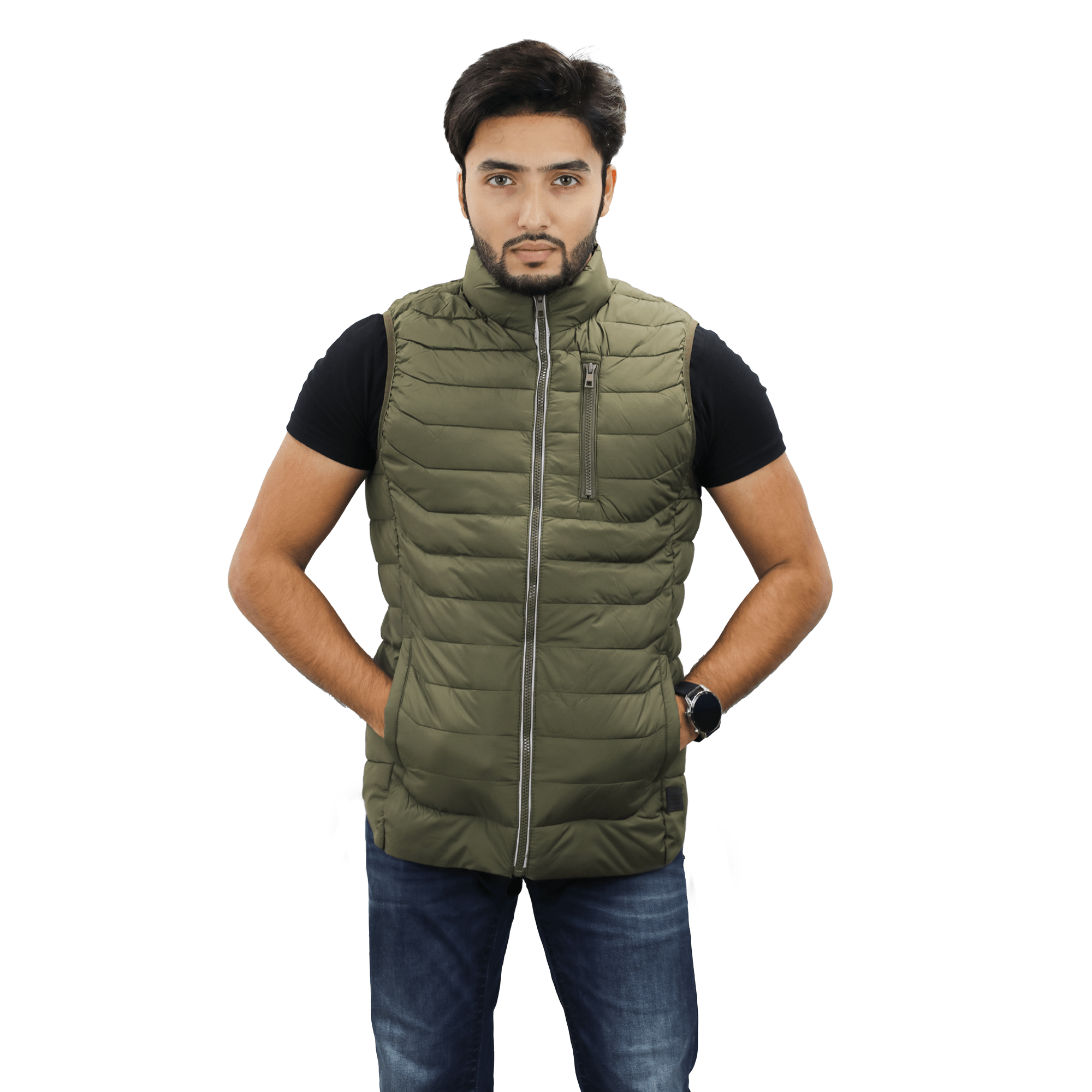 Men’s High-Quality Premium Vest jacket- FM  Vest- Dark Olive Green