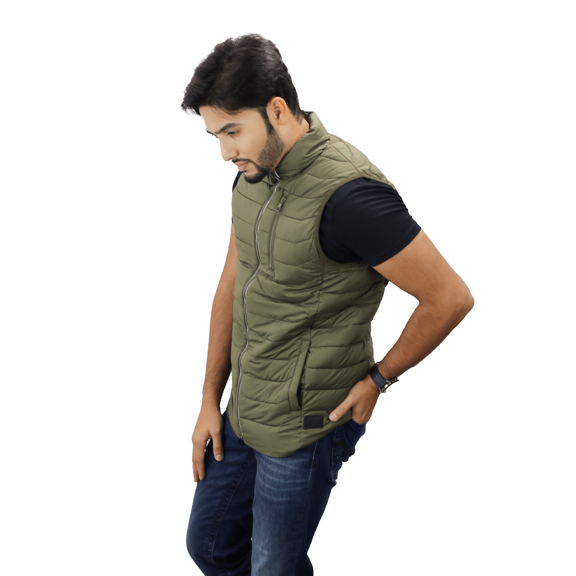 Men’s High-Quality Premium Vest jacket- FM  Vest- Dark Olive Green