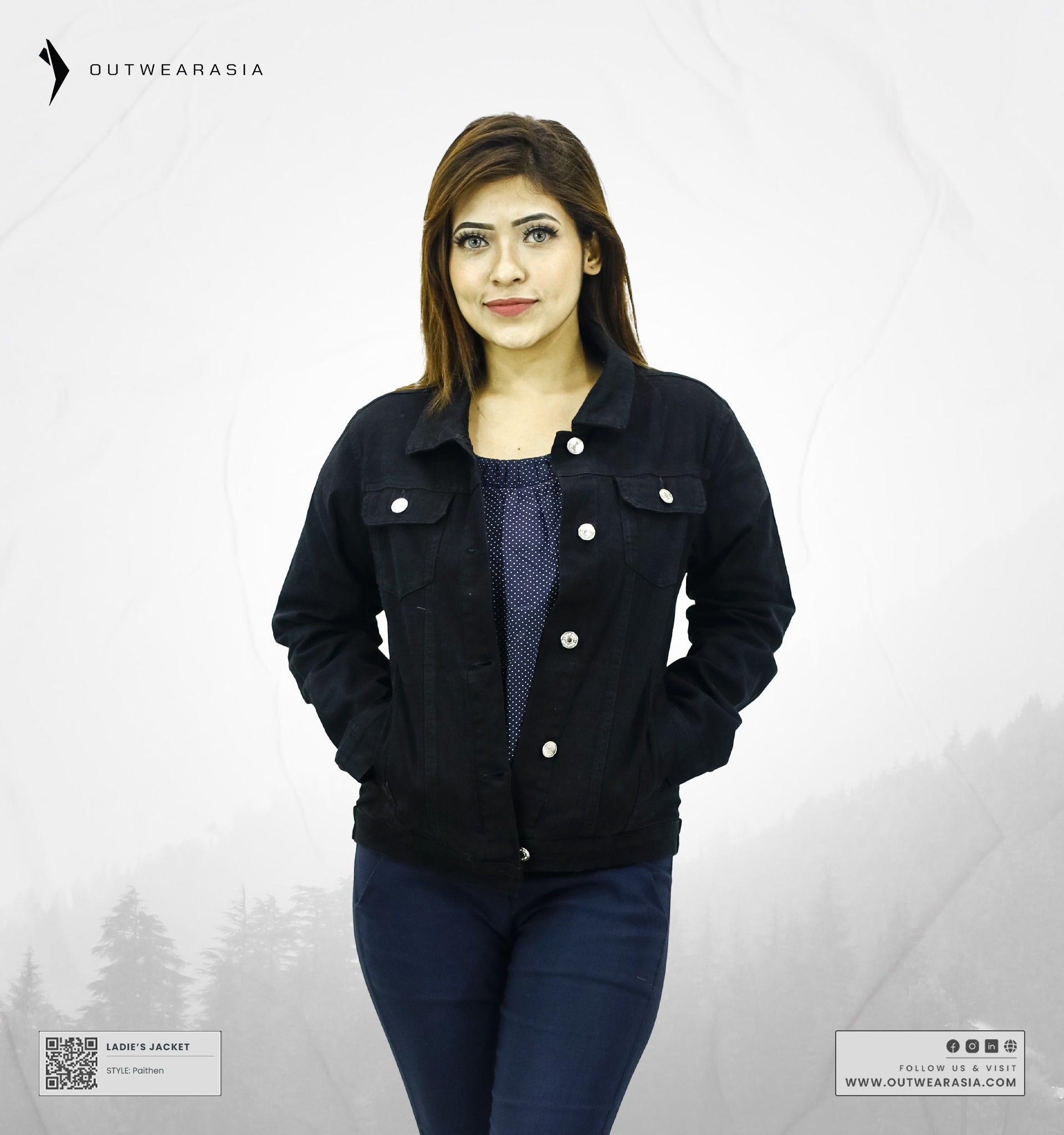 High-Quality Premium Ladies Denim Jacket- Phythen