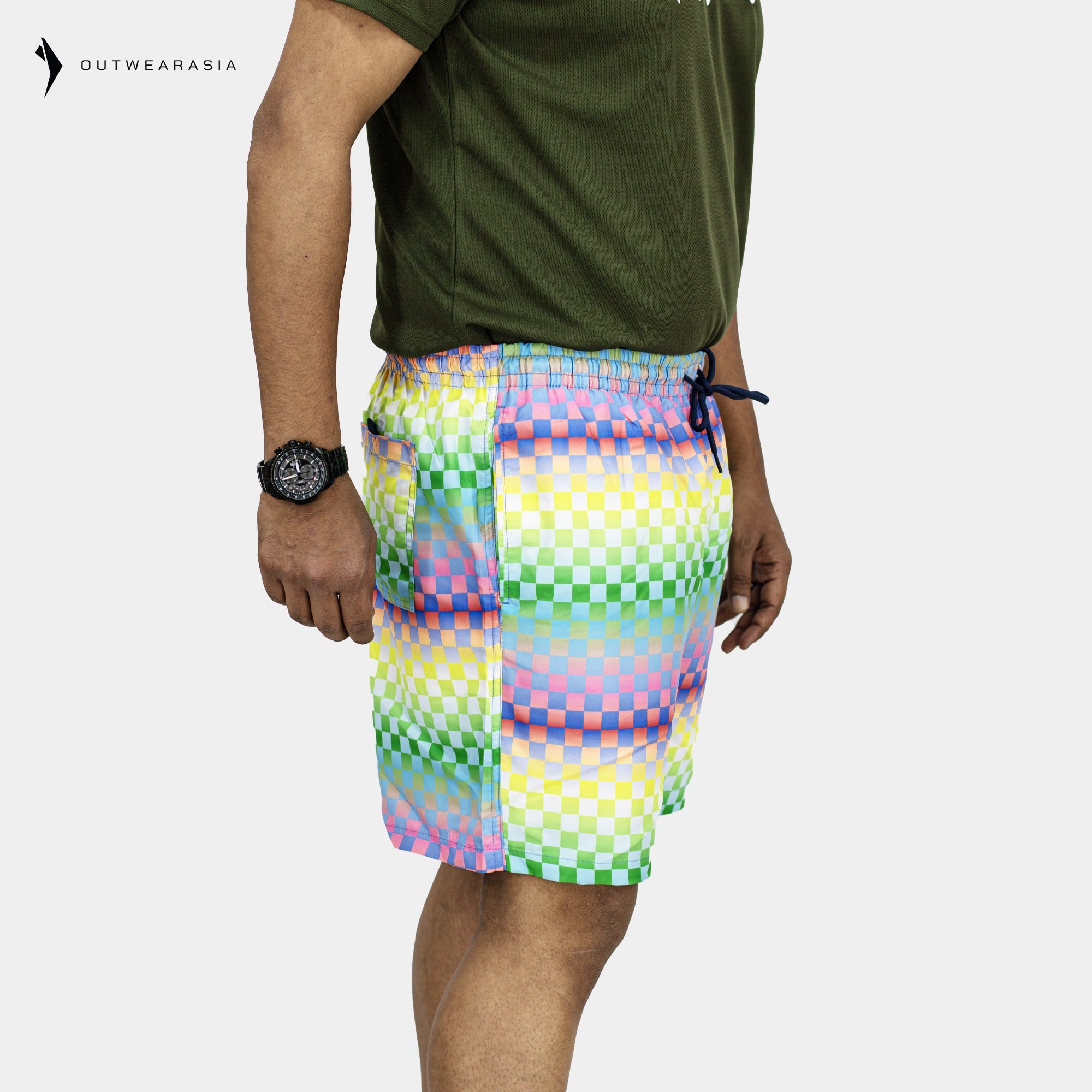 Outwear- Shorts For Men's Swimwear Square Print