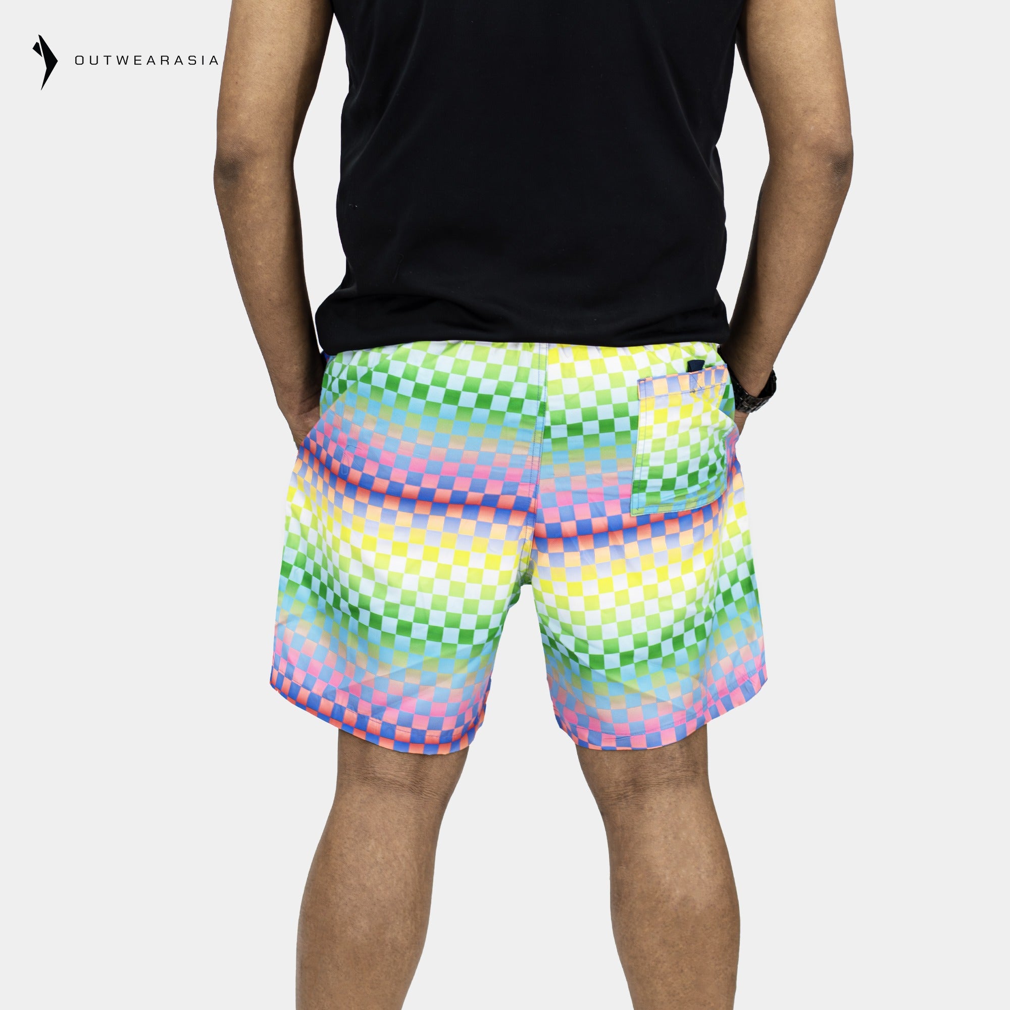 Outwear- Shorts For Men's Swimwear Square Print