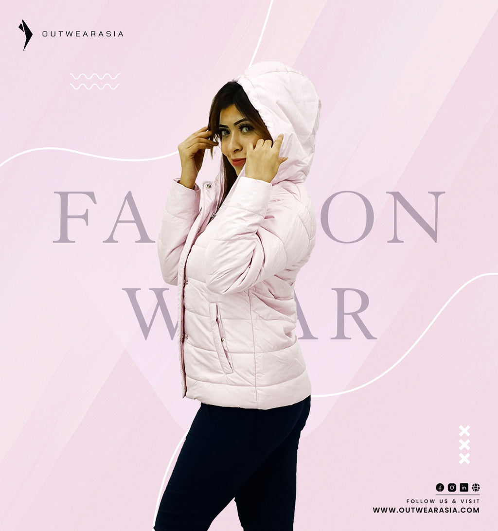 Premium Quality Winter Ladies Jacket-Pink-Red tape