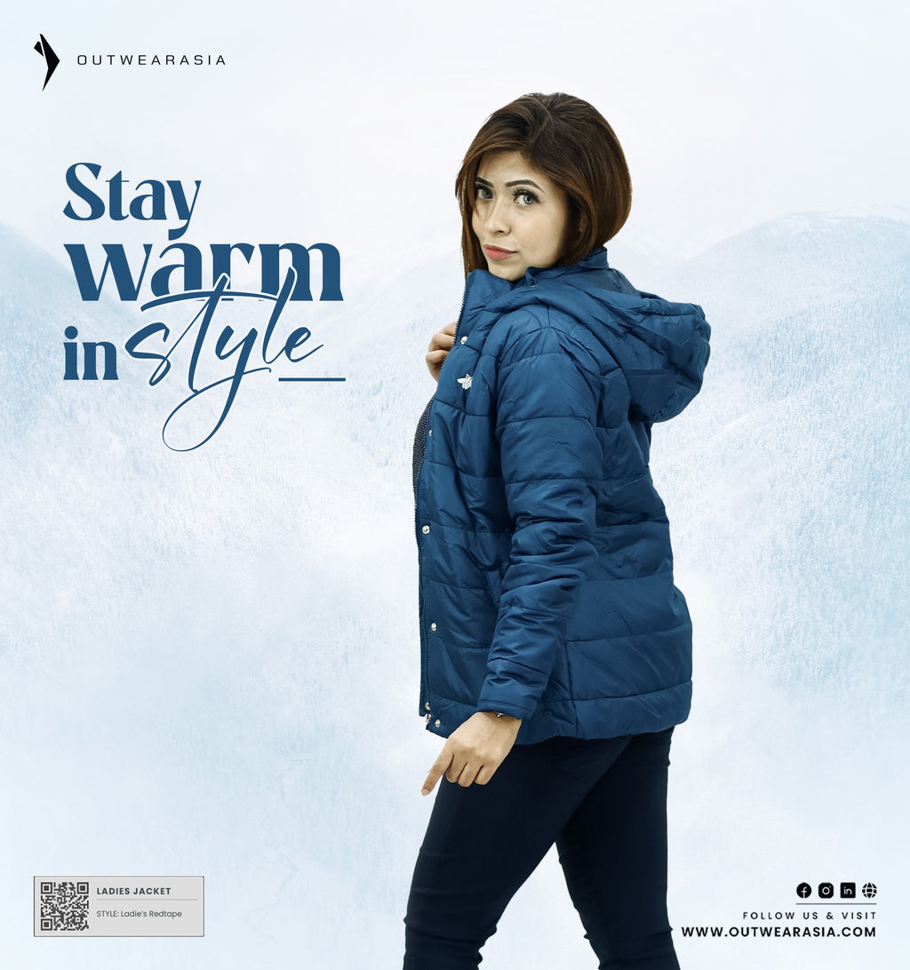 Premium Quality Winter Ladies Jacket -Red tape Teal