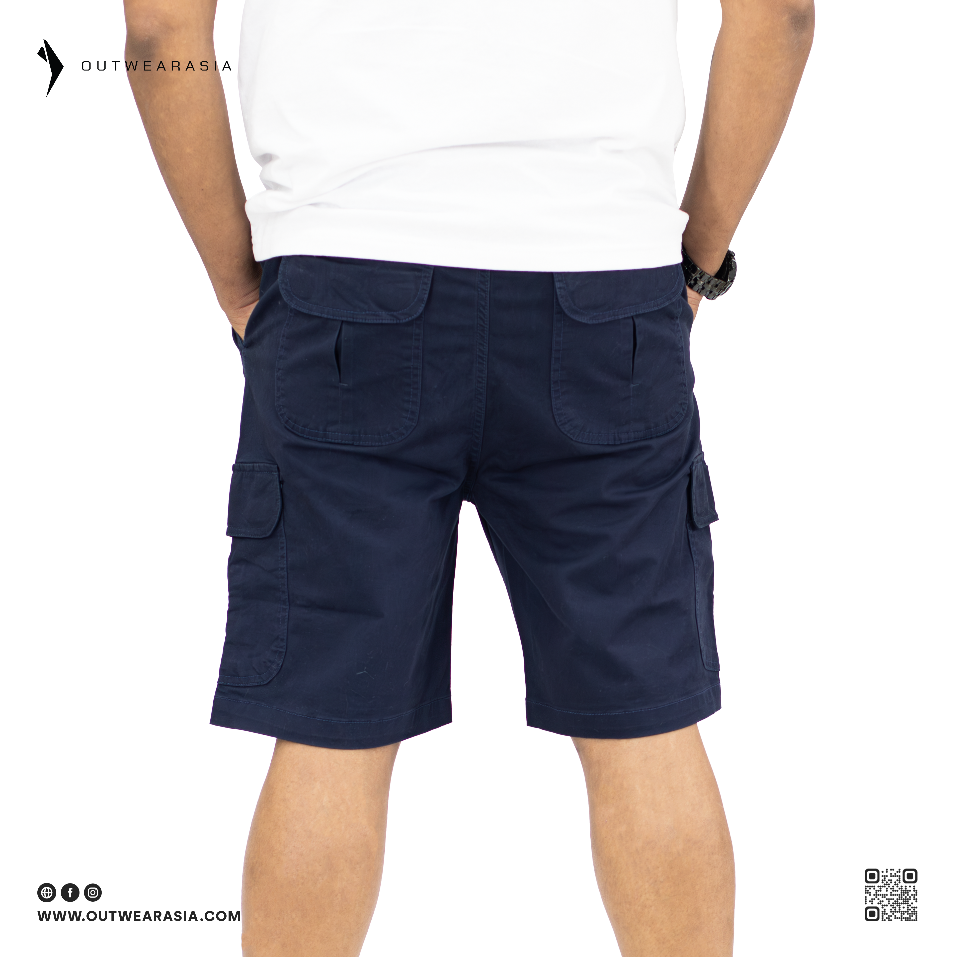 Men's Cargo Shorts Pant Multi Pocket_ Navy | Outwear
