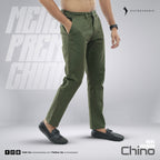 Outwear-Men's Twill Chino Pant Long - Deep Olive