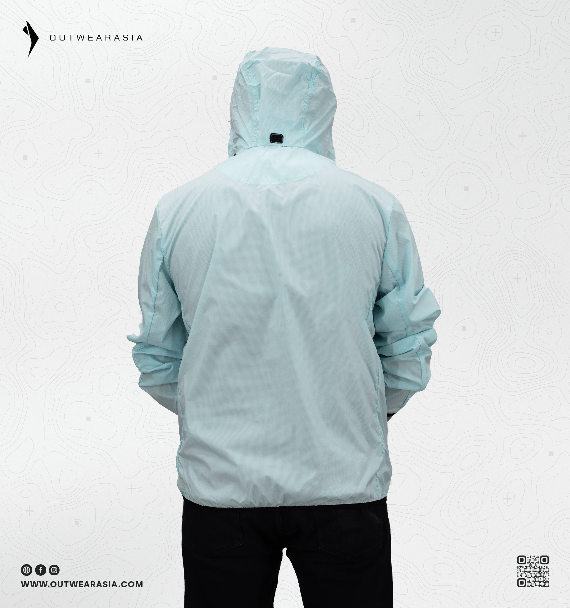 Windbreaker Travel Jacket with Portable Bag-Sky Blue