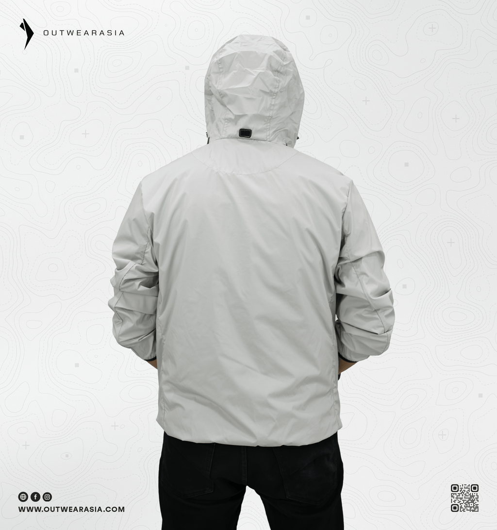 Windbreaker Travel Jacket with Portable Bag -Neutral Gray