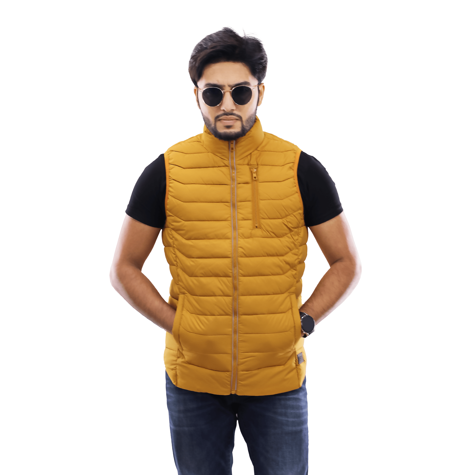 Men’s High-Quality Premium Vest jacket- FM Vest -Mustard Yellow